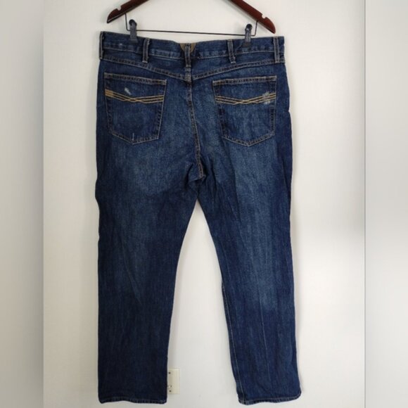 Ariat M4 Jeans Men's Size 38 Relaxed Boot Cut Blue Denim Loop Lock Distressed - Picture 10 of 11